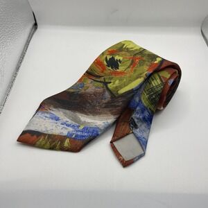 Hardy Amies Necktie Mens One Size Multicolor Abstract Painting Print Formal